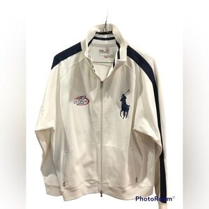 Ralph Lauren RLX US Open 2006 Tennis Jacket White w/ Big Rider Sz L